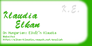 klaudia elkan business card